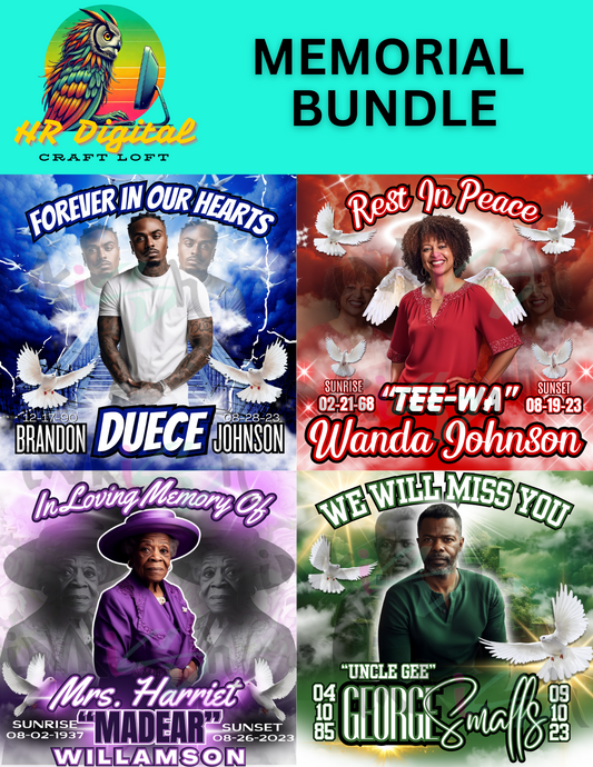 Memorial Digital Editable Design Bundle